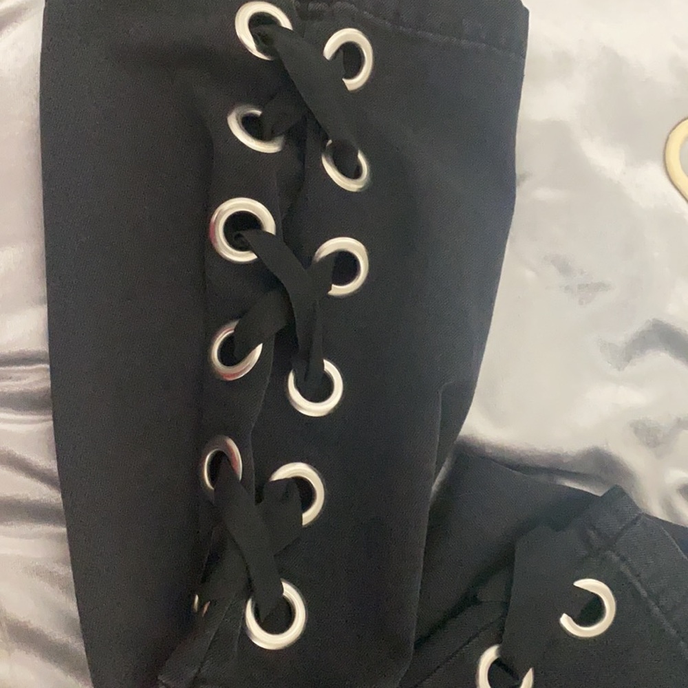 Topshop Lace Up Wide Jeans - Picture 4 of 4
